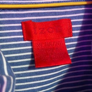 IZOD blue and white striped button down.